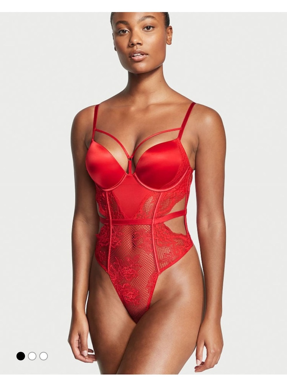 Red Lace Mesh Bodysuit Teddy - Women Intimates